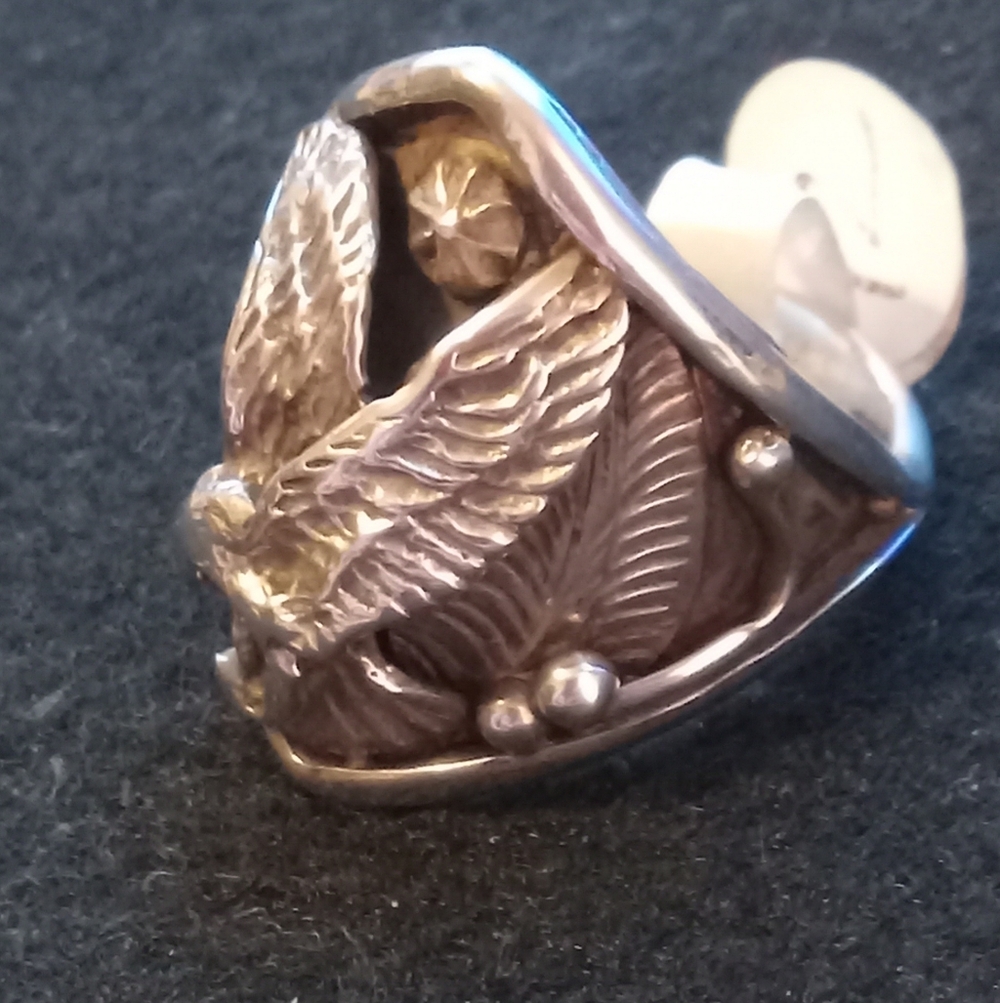 Mens NAVAJO sterling Silver Eagle Ring Size 12 - Picture 3 of 6